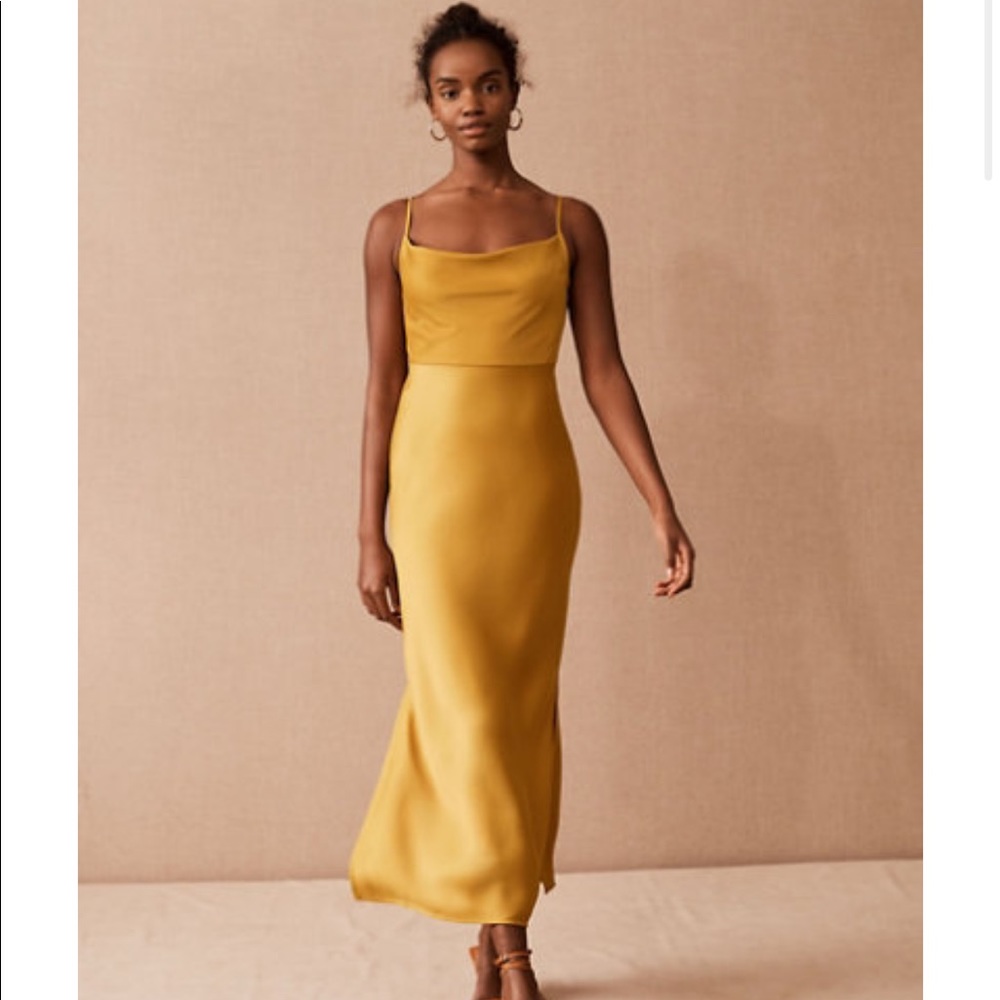 BHLDN Cali Satin Charmeuse MIDI Dress